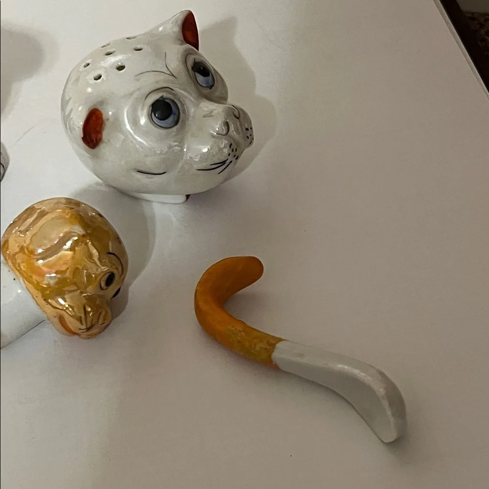 Vintage Bonzo Dog and Puppy Salt and Pepper Shakers and Condiment set 1930s